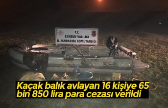 Kaçak balık avlayan 16 kişiye 65 bin 850 lira para cezası verildi
