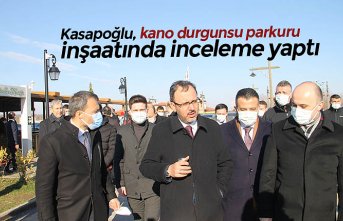 Kasapoğlu, kano durgunsu parkuru inşaatında inceleme yaptı