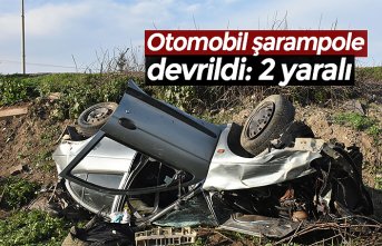 Otomobil şarampole devrildi: 2 yaralı