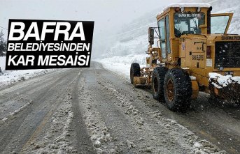 BAFRA BELEDİYESİNDEN KAR MESAİSİ