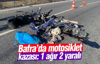 Bafra’da motosiklet kazası: 1 ağır 2 yaralı