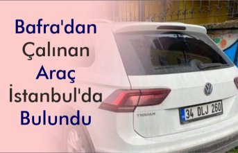 Bafra’dan Çalınan Araç İstanbul’da Bulundu