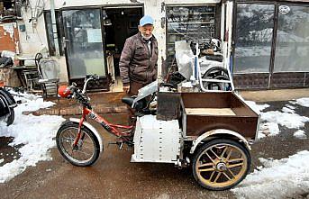 Bolulu motor ustası üç tekerlekli bisiklete motor taktı