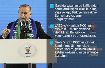 Erdoğan: Askerimizin karşısında duramayan terör örgütü alçaklıkta sınır tanımıyor