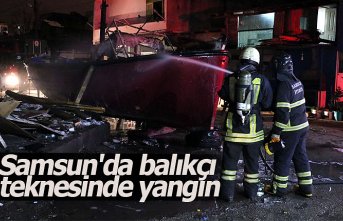Samsun'da balıkçı teknesinde yangın