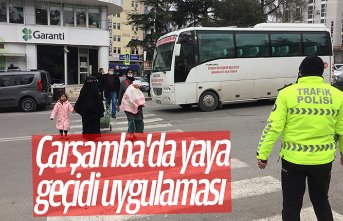 Çarşamba'da yaya geçidi uygulaması