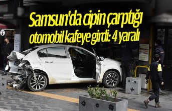 Samsun'da cipin çarptığı otomobil kafeye girdi: 4 yaralı