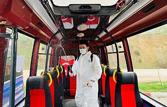 Niksar'da toplu taşıma araçları dezenfekte edildi