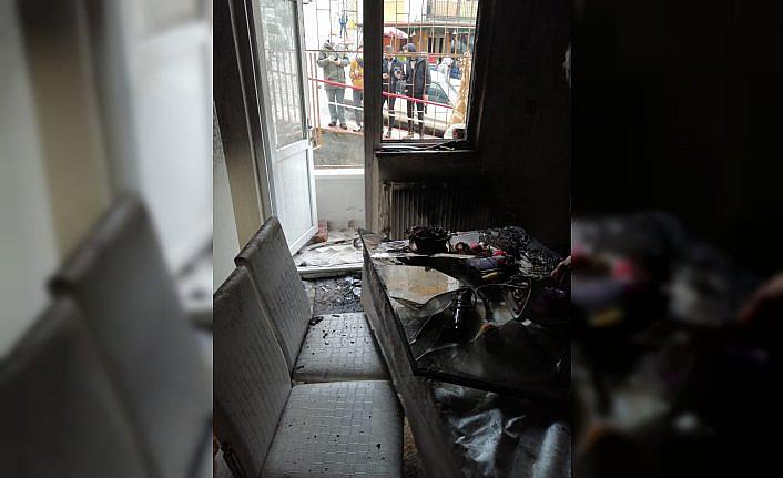 Samsun'da evinde yangın çıkaran genç polis merkezine götürüldü