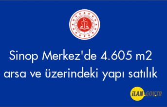 Sinop Merkez'de 4.605 m2 arsa ve üzerindeki yapı icradan satılıktır