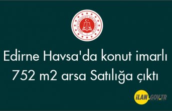 Edirne Havsa'da konut imarlı Satılık 752 m² arsa