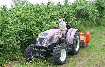Fındık üreticileri bahçelerinde ilaçlama ve temizlik işlerini yapıyor