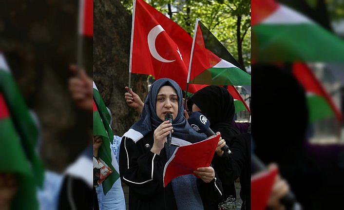 İsrail'in Mescid-i Aksa'ya yönelik saldırıları Trabzon ve Artvin'de protesto edildi