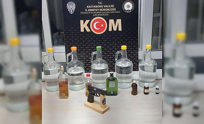 Kastamonu'da kaçak içki operasyonunda 1 şüpheli yakalandı
