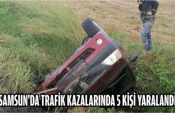 Samsun'da trafik kazalarında 5 kişi yaralandı
