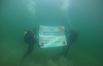 Samsun'da jandarmanın kuruluş yıl dönümü su altında kutlandı