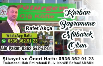 Bafra Pötürgem Çiğ köfteden Bayram Mesajı