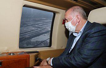 Cumhurbaşkanı Erdoğan, Rize-Artvin Havalimanını havadan inceledi
