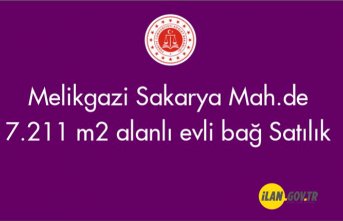 Melikgazi Sakarya Mah.de 7.211 m² alanlı evli bağ Satılık