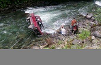 Rize'de kamyonetin dereye düşmesi sonucu 2 kişi yaralandı
