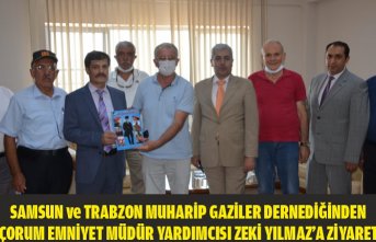 SAMSUN ve TRABZON MUHARİP GAZİLER DERNEDİĞİNDEN ÇORUM EMNİYET MÜDÜR YARDIMCISI ZEKİ YILMAZ’A ZİYARET