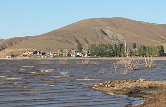 Bayburt'ta Demirözü Barajı'nda kuraklık nedeniyle su yaklaşık 20 metre çekildi