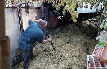 Çorum'da samanlıktan eve sıçrayan yangın söndürüldü