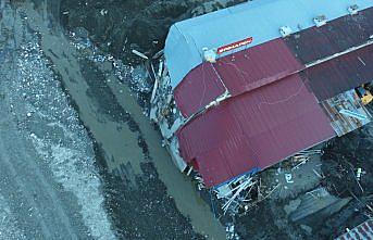 Kastamonu'daki selden etkilenen Abana Küçük Sanayi Sitesi'nde yıkım çalışmaları başladı