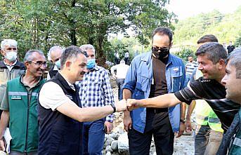 Tarım ve Orman Bakanı Pakdemirli, selden etkilenen Özlüce ve İlişi köylerini ziyaret etti