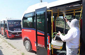 Düzce'de toplu taşıma araçları dezenfekte edildi