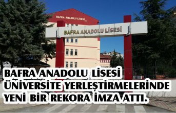 Bafra Anadolu lisesi üniversite yerleştirmelerinde yeni bir rekora imza attı.