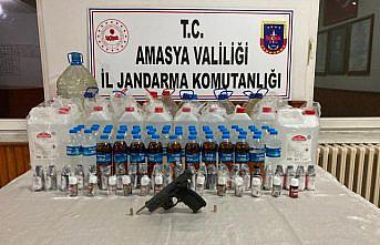 Amasya'da sahte alkol üreten çift gözaltına alındı