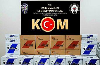 Çorum'da 400 bin bandrolsüz makaron ele geçirildi