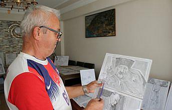 Emekli güvenlik görevlisi yarım asırdır hayallerini tuvale yansıtıyor