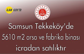 Samsun Tekkeköy'de 5610 m2 arsa ve fabrika binası icradan satılıktır