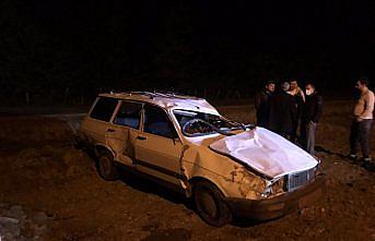 Samsun'da şarampole devrilen otomobilin sürücüsü yaralandı