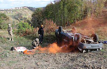 Zonguldak'ta gerçekleştirilen tatbikat gerçeği aratmadı