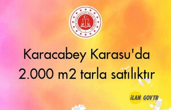 Karacabey Karasu'da 2.000 m² tarla mahkemeden satılıktır