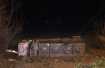 Kastamonu'da devrilen tankerin sürücüsü yaralandı
