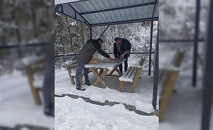Mesudiye'de hayvanlar için doğaya yem bırakıldı