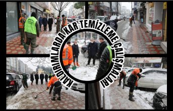KALDIRIMLARDA KAR TEMİZLEME ÇALIŞMALARI SÜRÜYOR