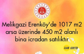 Melikgazi Erenköy'de 1017 m² arsa üzerinde 450 m² alanlı bina icradan satılıktır