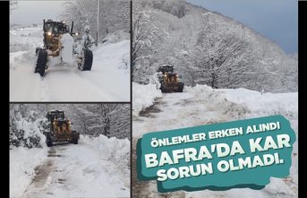 ÖNLEMLER ERKEN ALINDI BAFRA’DA KAR SORUN OLMADI