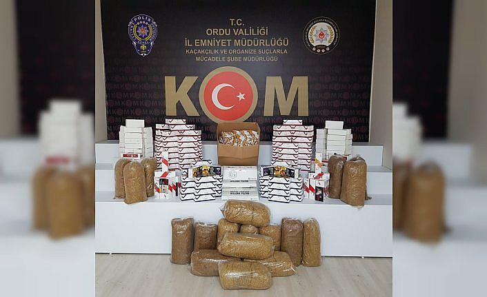 Ordu'da makaron ve tütün ele geçirildi