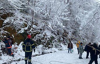 Ordu'da şarampole devrilen otomobilin sürücüsü yaralandı