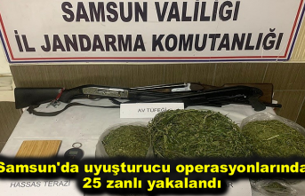 Samsun'da uyuşturucu operasyonlarında 25 zanlı yakalandı