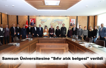 Samsun Üniversitesine "Sıfır atık belgesi" verildi