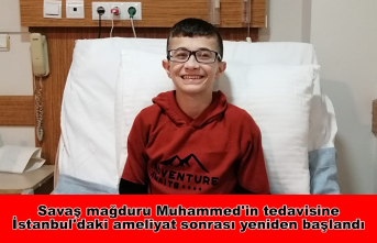 Savaş mağduru Muhammed'in tedavisine İstanbul'daki ameliyat sonrası yeniden başlandı