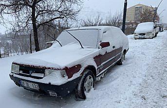 Şebinkarahisar ilçesinde yoğun yağan kar etkili oluyor