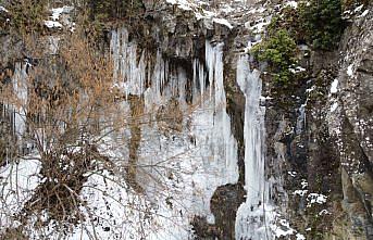 Bolu'nun yüksek kesimlerinde şelaleler buz tuttu